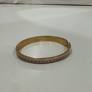 Coach Gold and Purple Enamel Bangle Bracelet